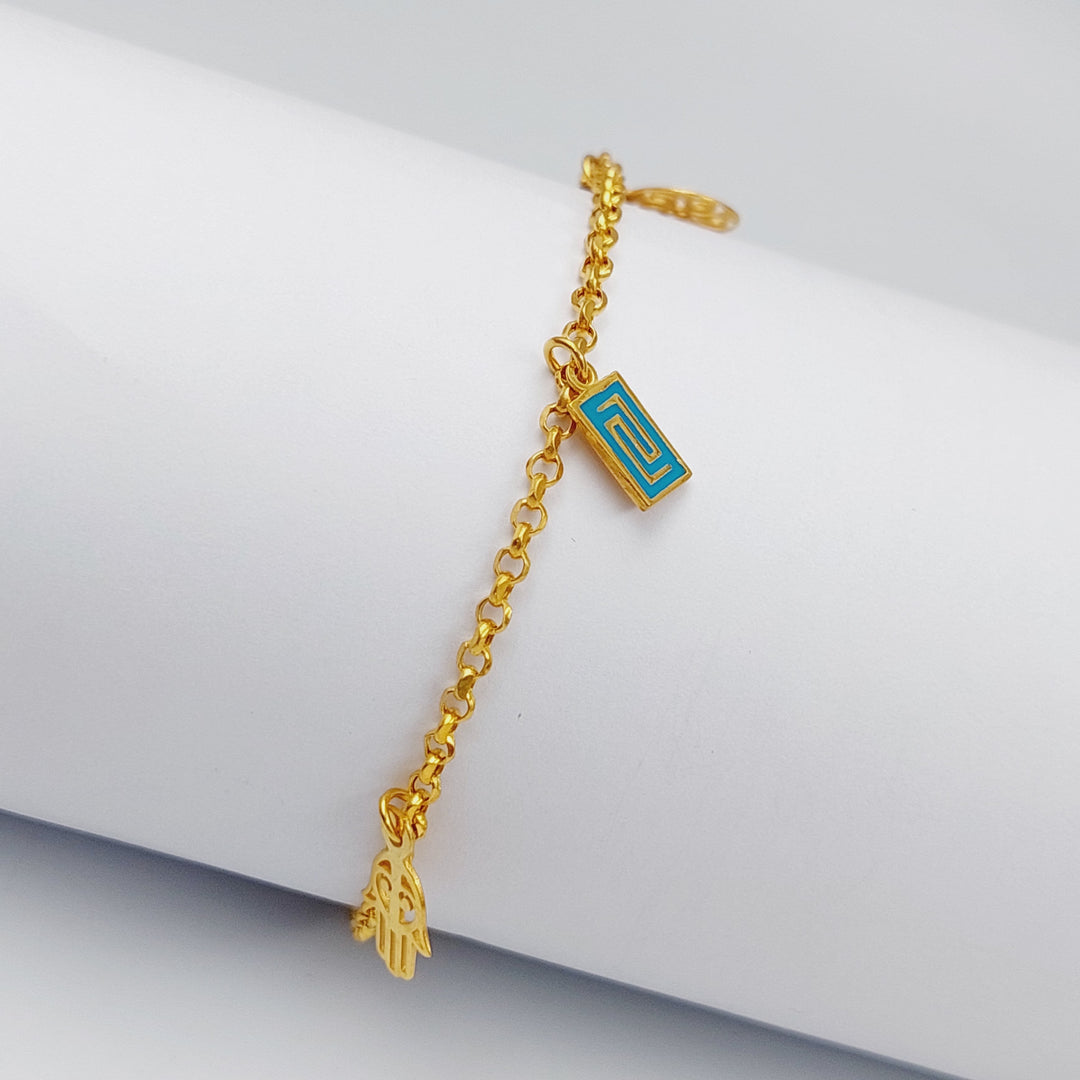 21K Gold Hand Enamel Bracelet by Saeed Jewelry - Image 1