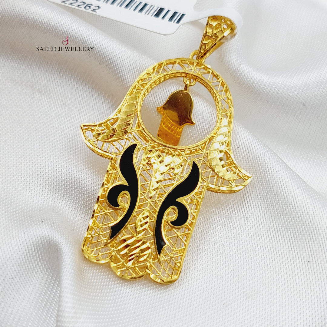 21K Gold Hand Pendant by Saeed Jewelry - Image 2