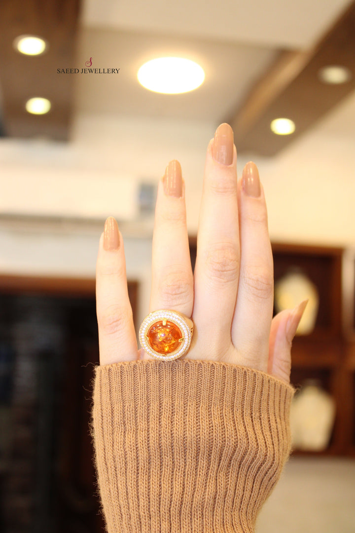 21K Gold Hazel Stone Ring by Saeed Jewelry - Image 3