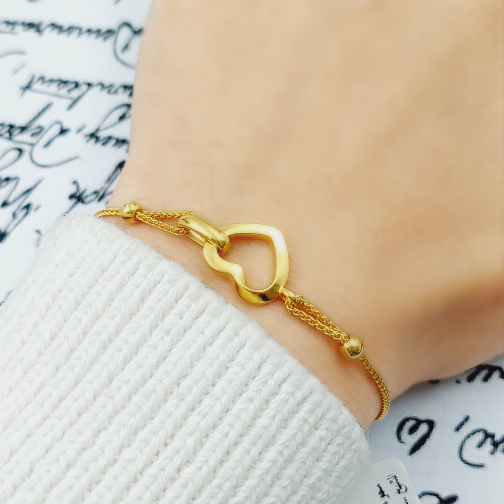 21K Gold Heart Bracelet by Saeed Jewelry - Image 2