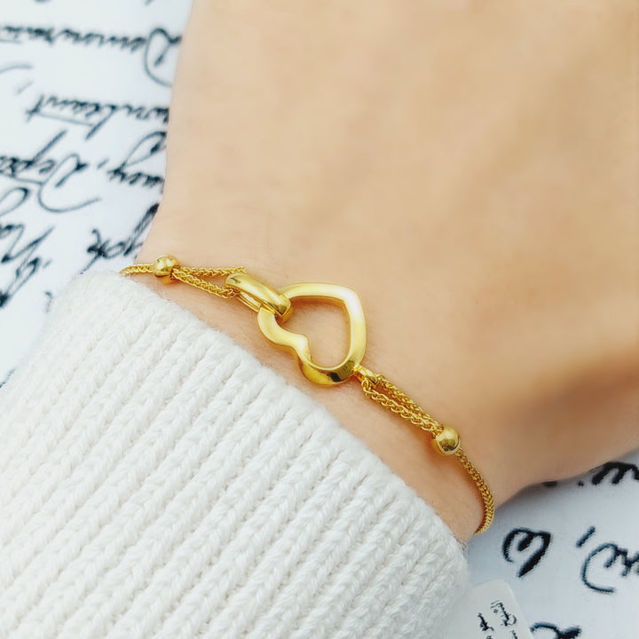 21K Gold Heart Bracelet by Saeed Jewelry - Image 2