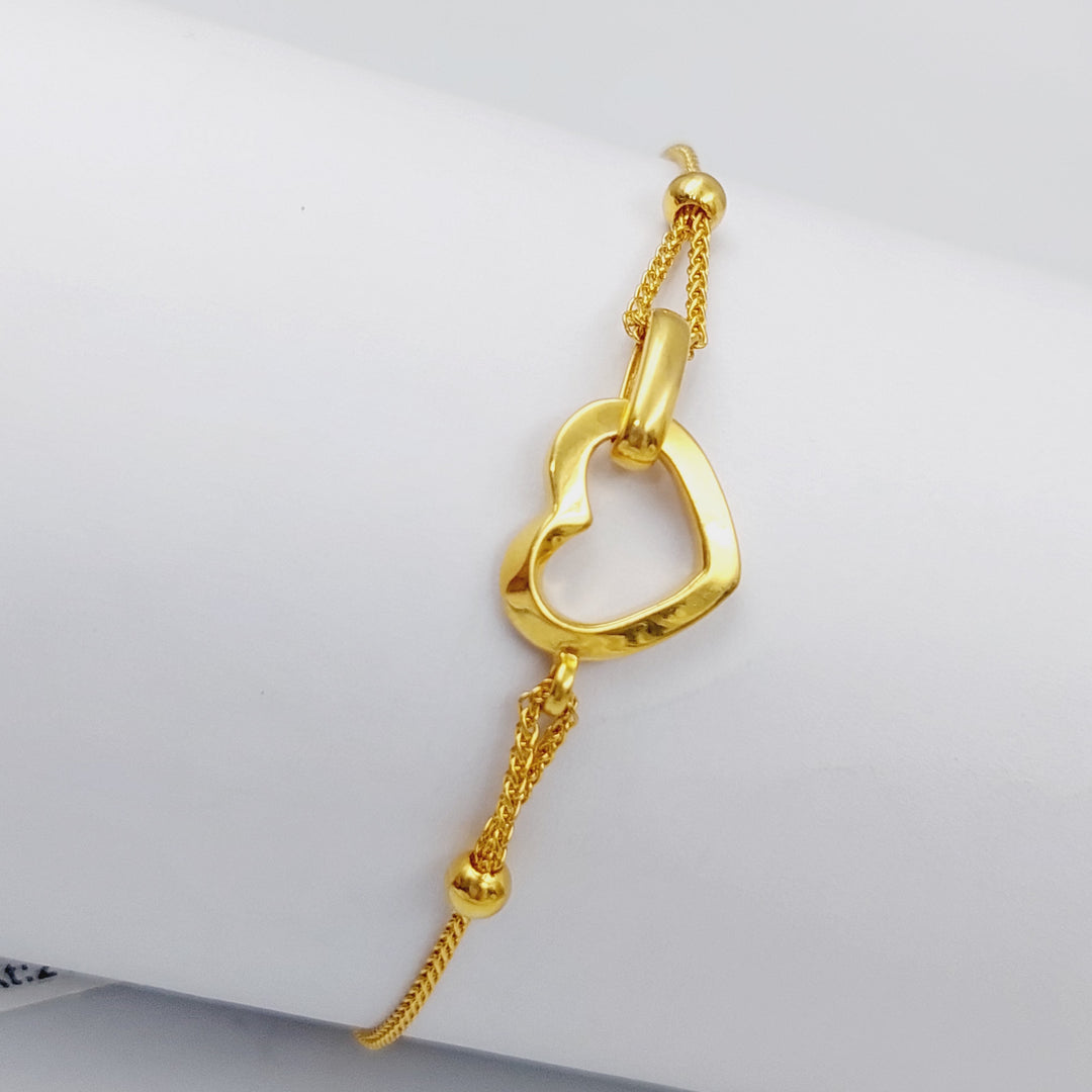 21K Gold Heart Bracelet by Saeed Jewelry - Image 4