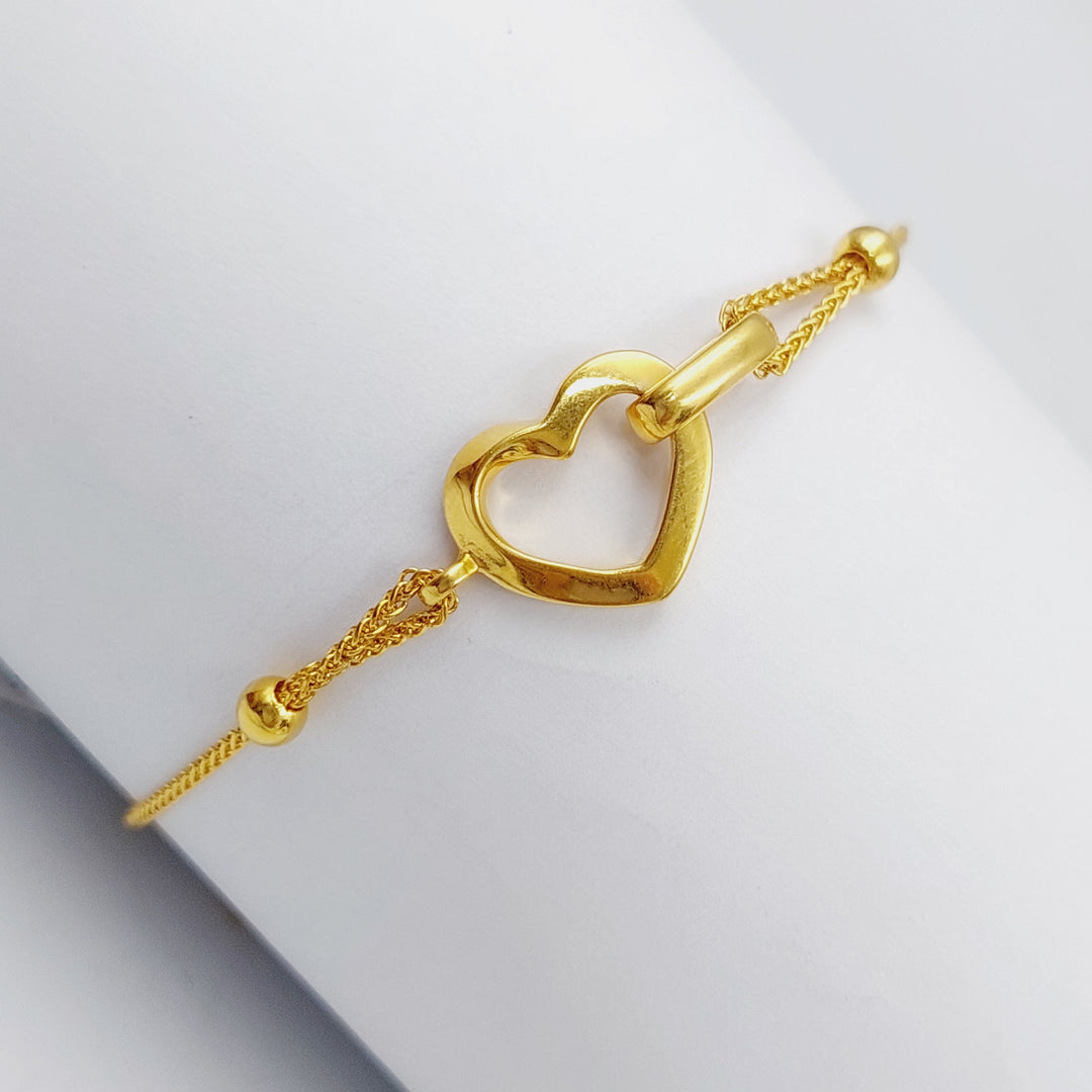 21K Gold Heart Bracelet by Saeed Jewelry - Image 6