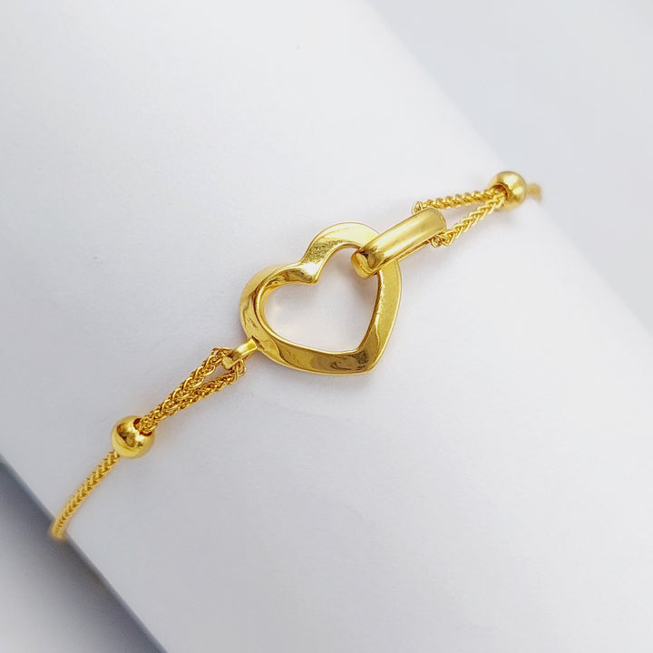 21K Gold Heart Bracelet by Saeed Jewelry - Image 1