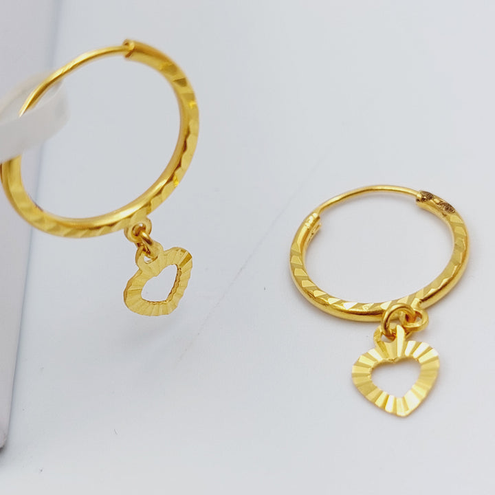 21K Gold Heart Earrings by Saeed Jewelry - Image 2