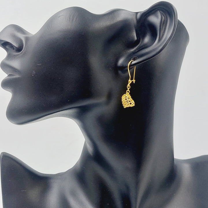 21K Gold Heart Earrings by Saeed Jewelry - Image 2