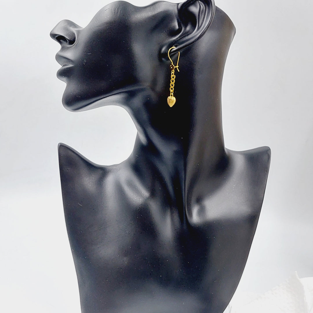 21K Gold Heart Earrings by Saeed Jewelry - Image 3