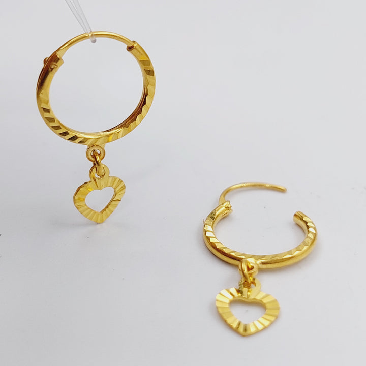 21K Gold Heart Earrings by Saeed Jewelry - Image 5