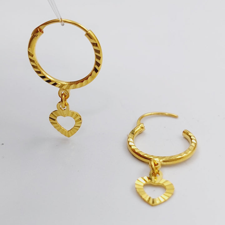 21K Gold Heart Earrings by Saeed Jewelry - Image 4