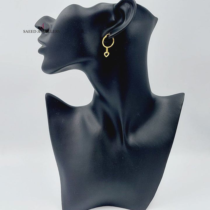 21K Gold Heart Earrings by Saeed Jewelry - Image 6