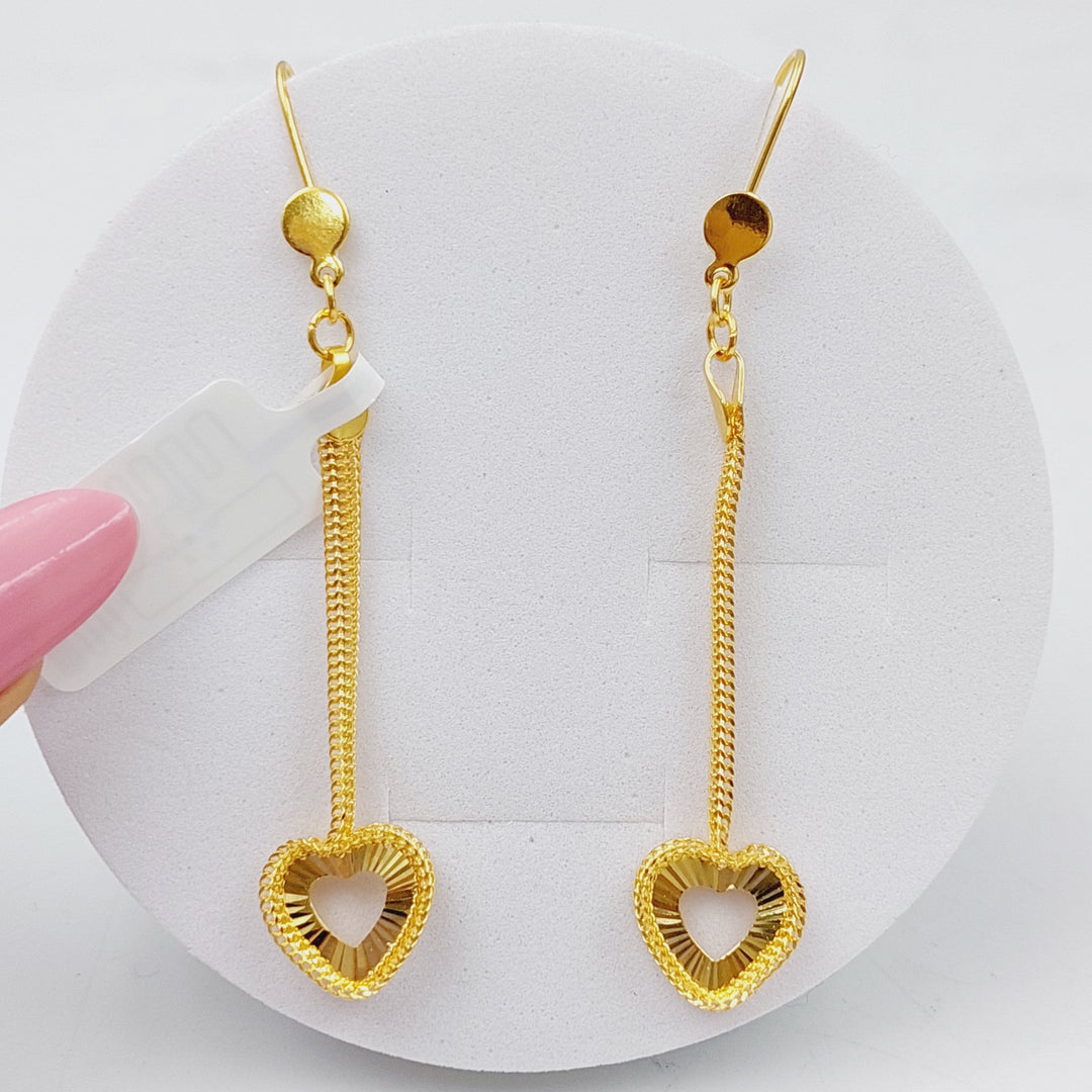 21K Gold Heart Earrings by Saeed Jewelry - Image 1