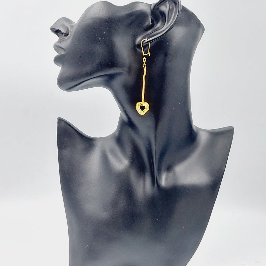 21K Gold Heart Earrings by Saeed Jewelry - Image 3