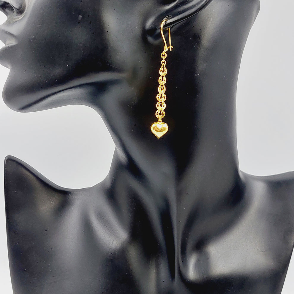 21K Gold Heart Earrings by Saeed Jewelry - Image 2