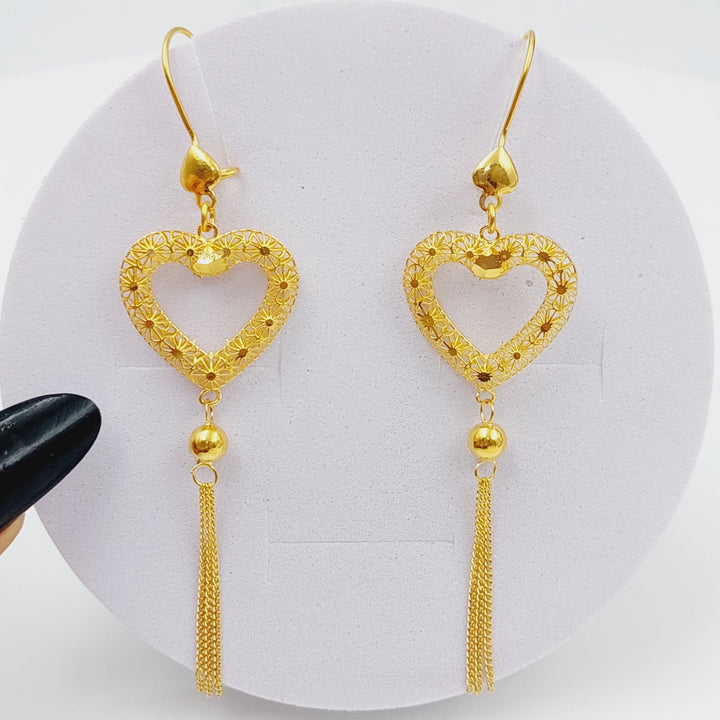 21K Gold Heart Earrings by Saeed Jewelry - Image 1