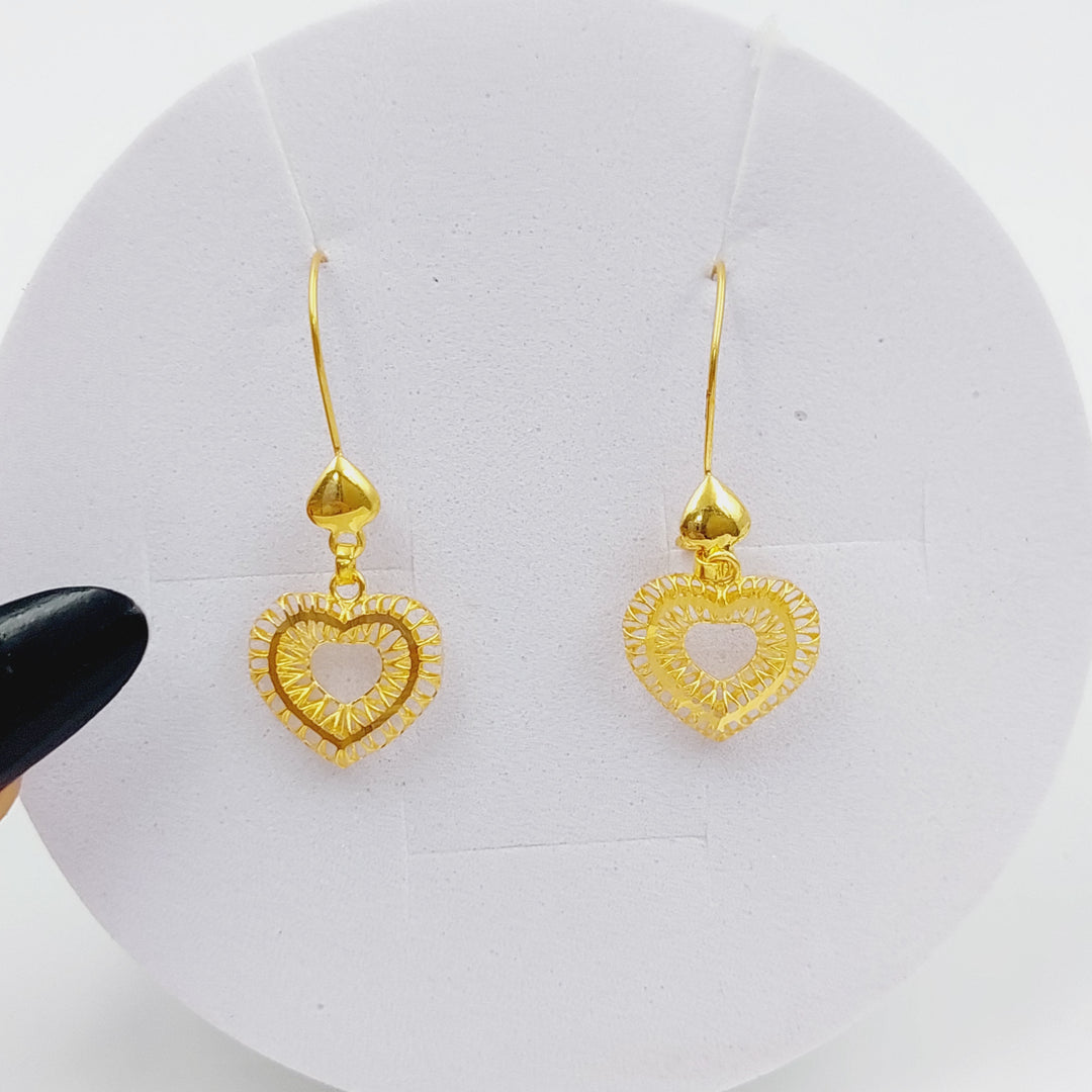 21K Gold Heart Earrings by Saeed Jewelry - Image 7