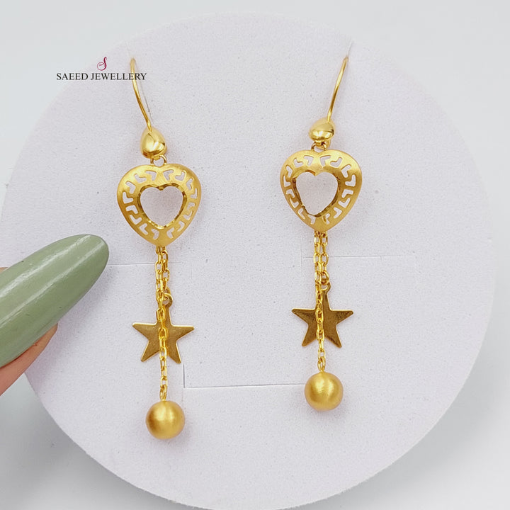 21K Gold Heart Earrings by Saeed Jewelry - Image 1