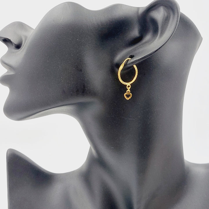 21K Gold Heart Earrings by Saeed Jewelry - Image 3