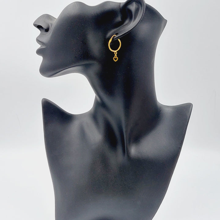 21K Gold Heart Earrings by Saeed Jewelry - Image 3