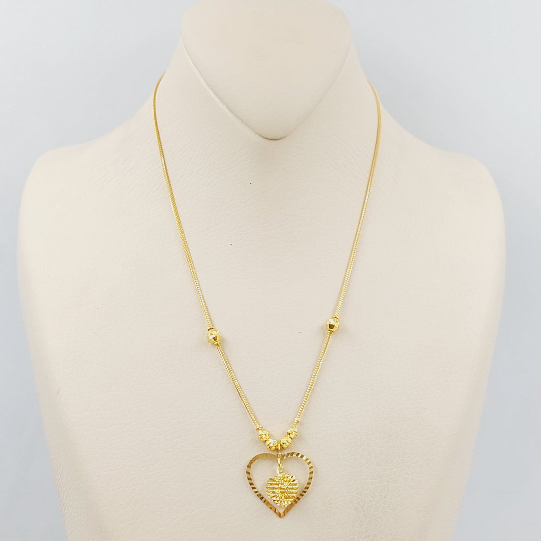 21K Gold Heart Necklace by Saeed Jewelry - Image 1