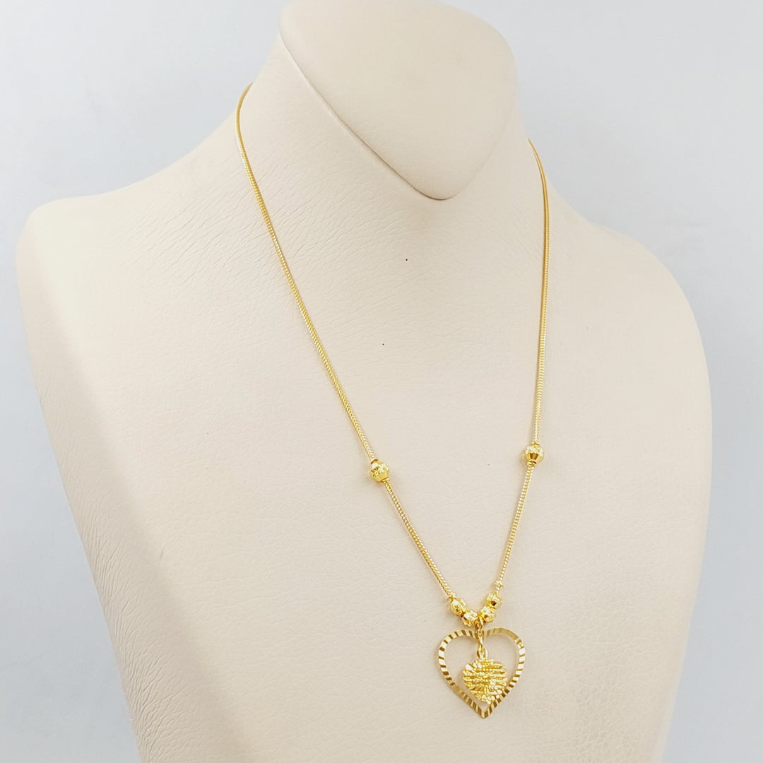 21K Gold Heart Necklace by Saeed Jewelry - Image 3