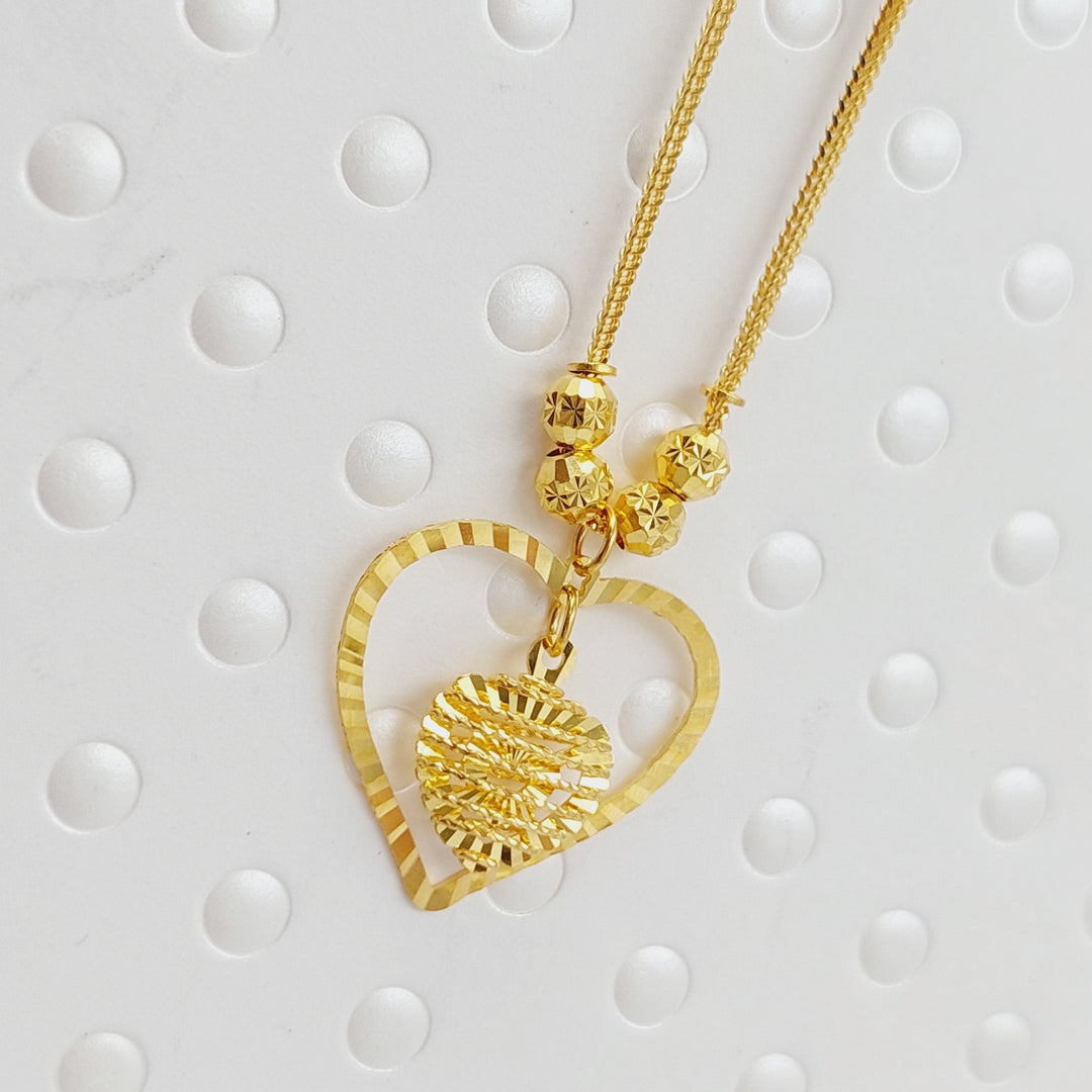 21K Gold Heart Necklace by Saeed Jewelry - Image 7