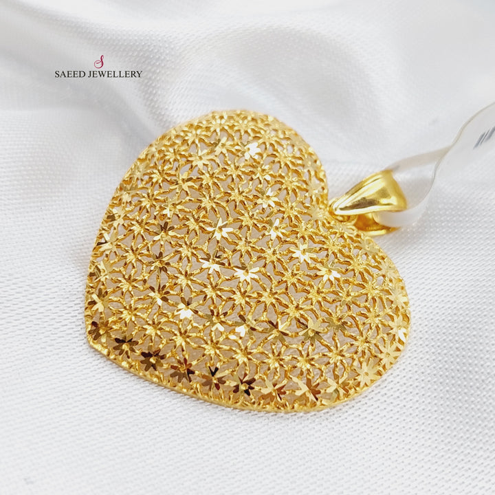 21K Gold Heart Pendant by Saeed Jewelry - Image 3