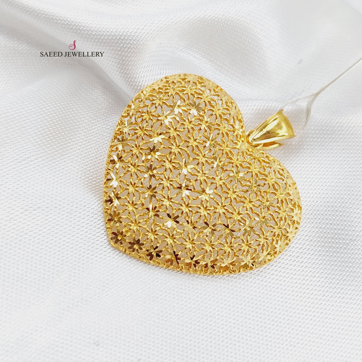 21K Gold Heart Pendant by Saeed Jewelry - Image 4