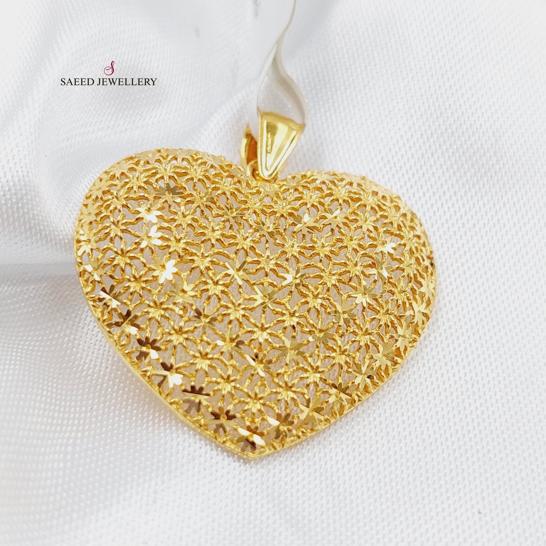 21K Gold Heart Pendant by Saeed Jewelry - Image 1