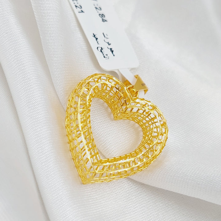 21K Gold Heart Pendant by Saeed Jewelry - Image 8