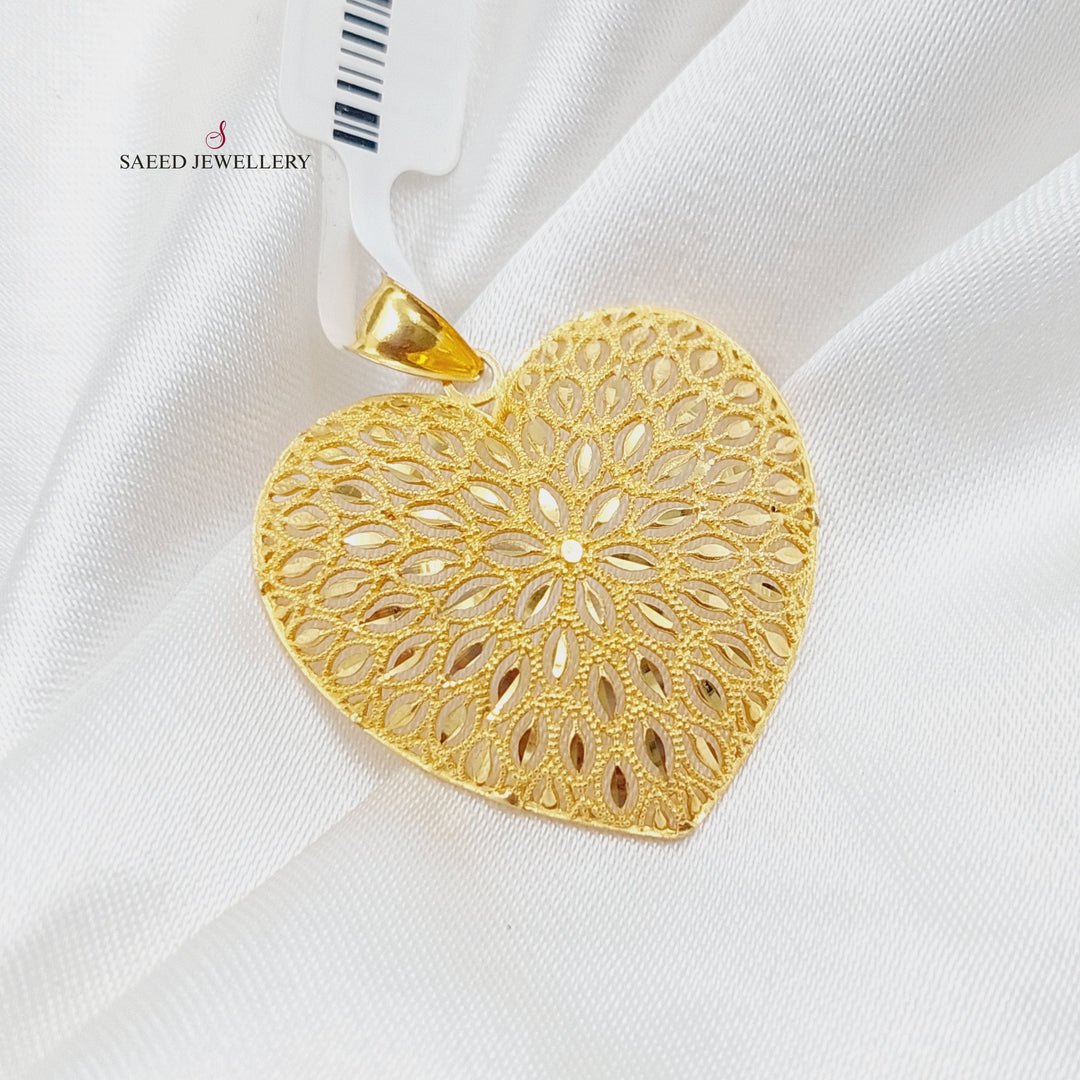 21K Gold Heart Pendant by Saeed Jewelry - Image 6