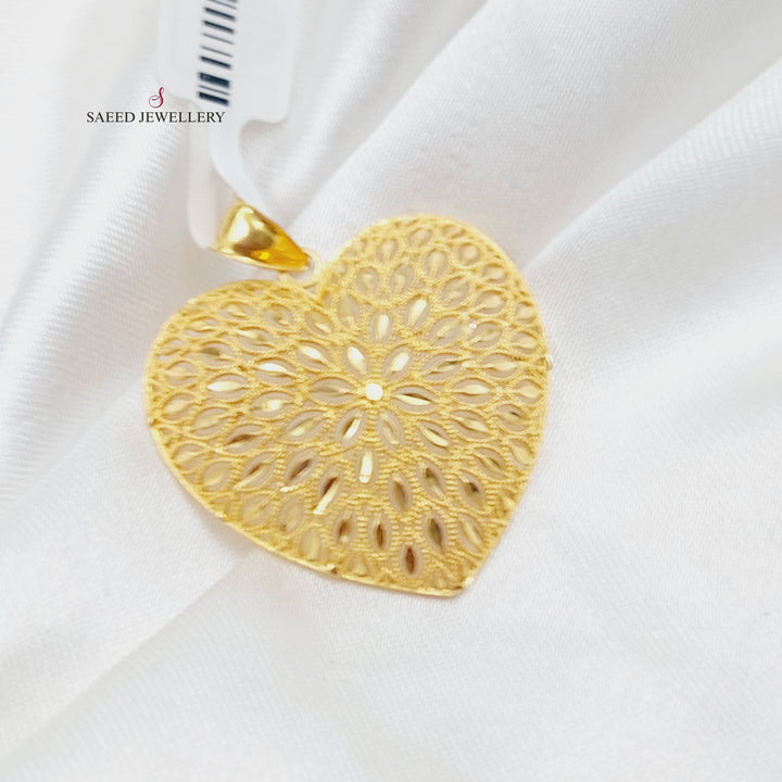 21K Gold Heart Pendant by Saeed Jewelry - Image 4