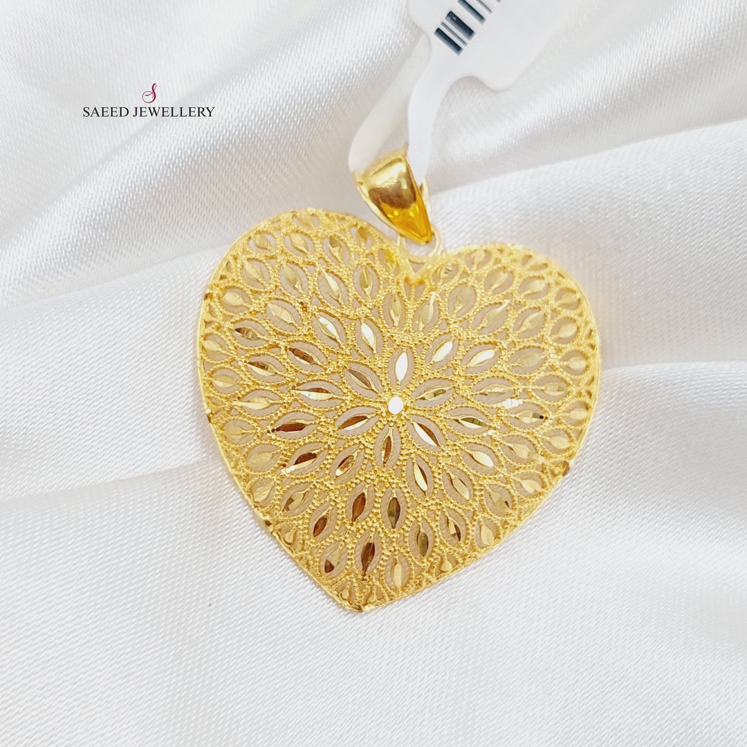 21K Gold Heart Pendant by Saeed Jewelry - Image 7