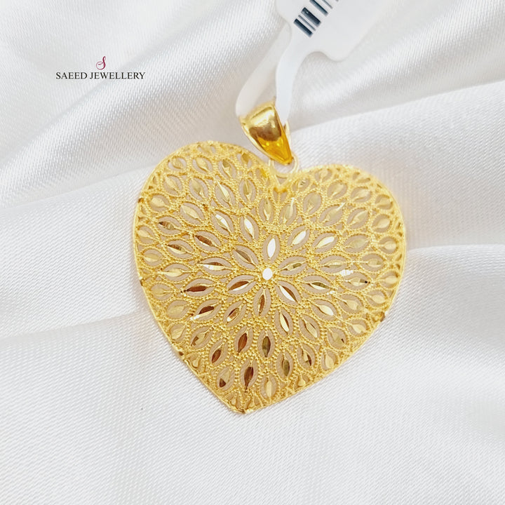 21K Gold Heart Pendant by Saeed Jewelry - Image 7