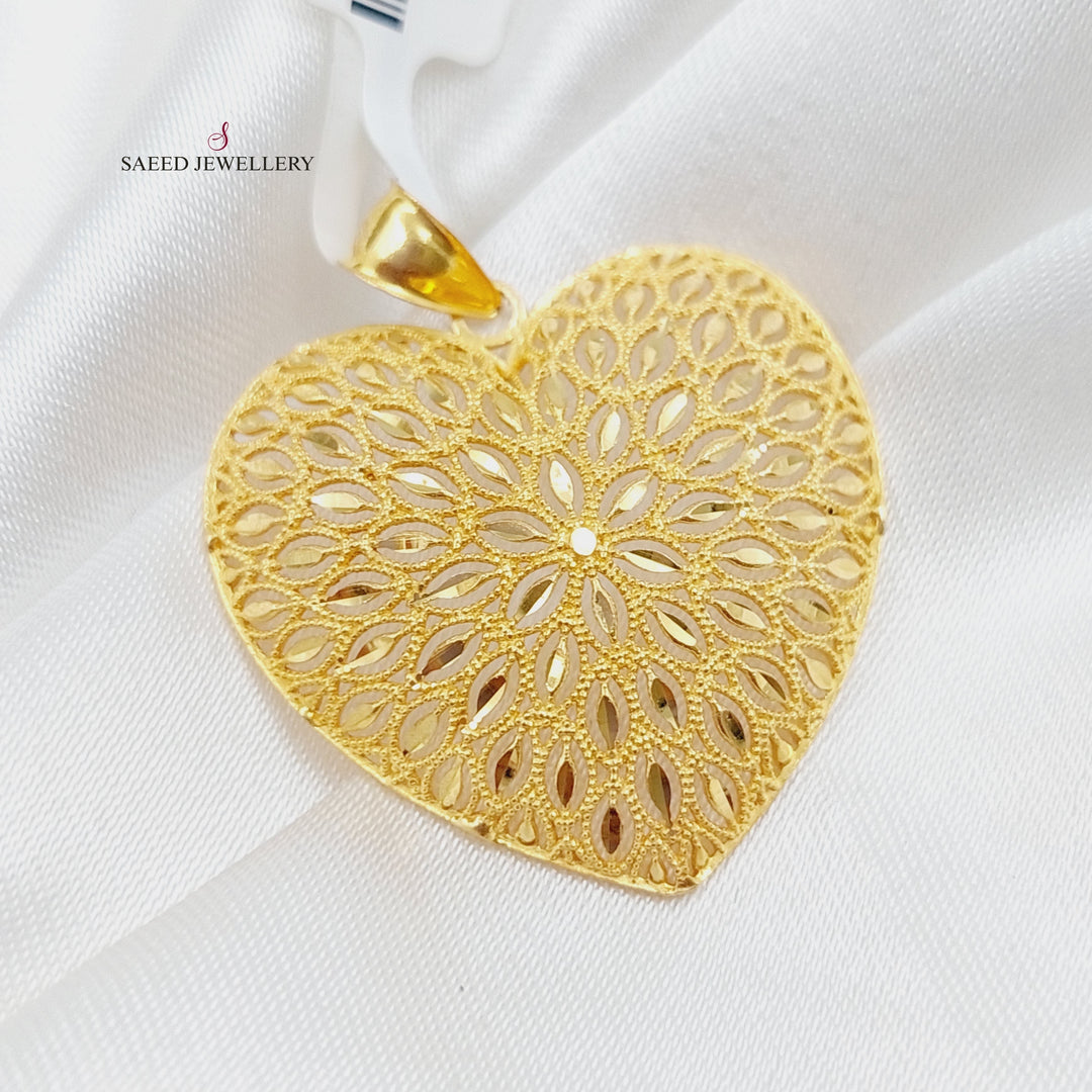 21K Gold Heart Pendant by Saeed Jewelry - Image 1