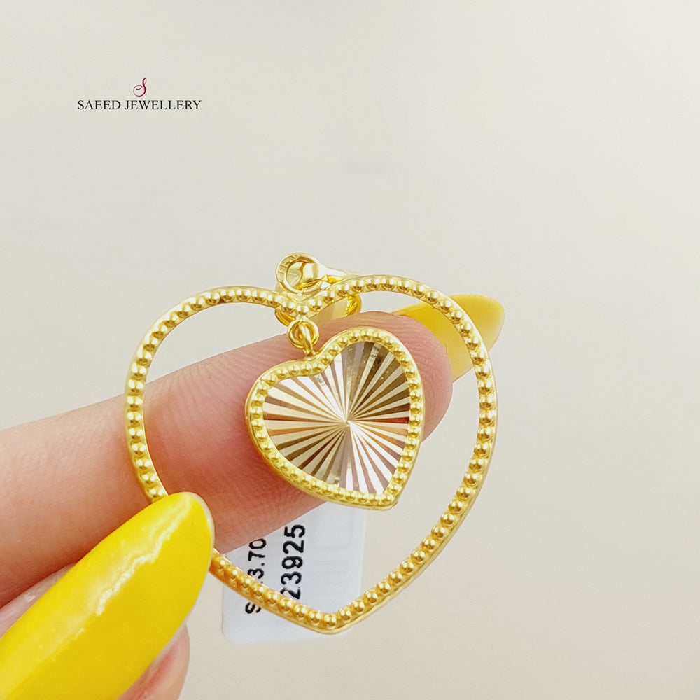 21K Gold Heart Pendant by Saeed Jewelry - Image 2