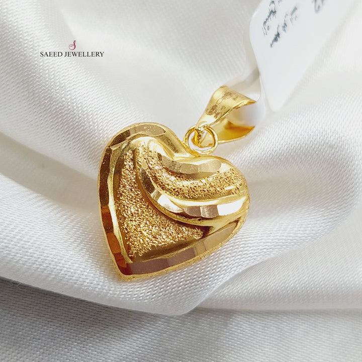 21K Gold Heart Pendant by Saeed Jewelry - Image 3