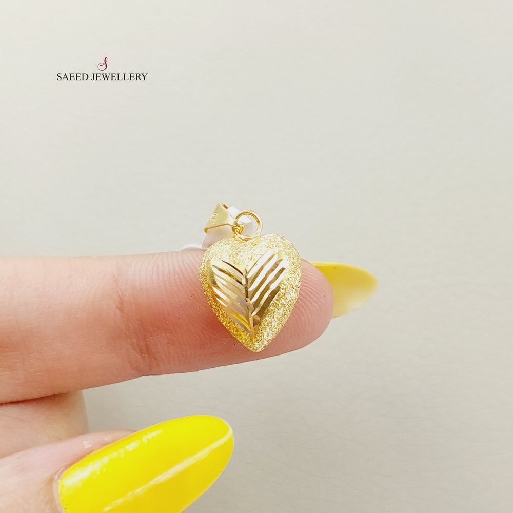 21K Gold Heart Pendant by Saeed Jewelry - Image 2