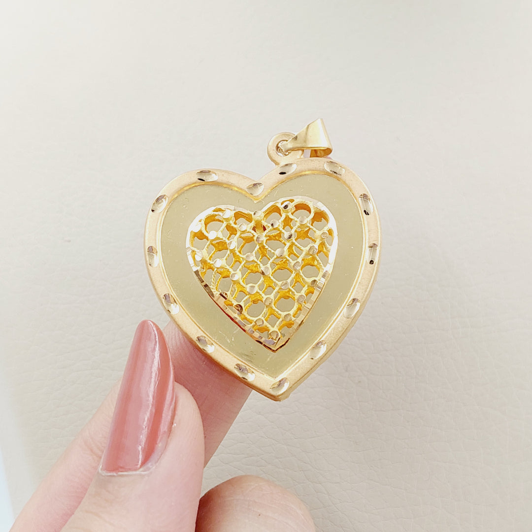 21K Gold Heart Pendant by Saeed Jewelry - Image 2