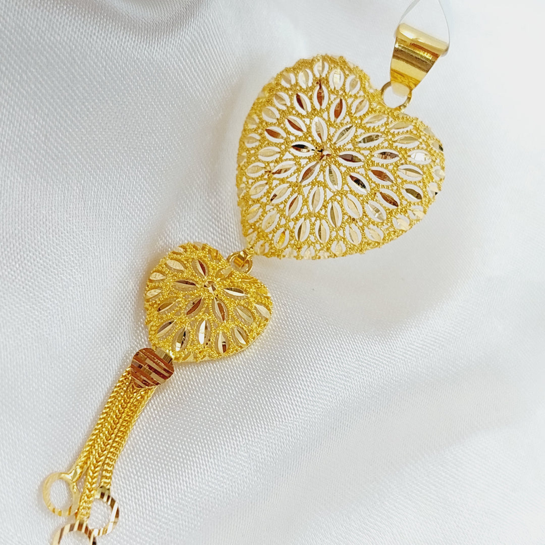 21K Gold Heart Pendant by Saeed Jewelry - Image 3