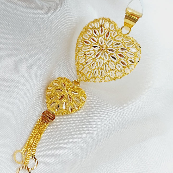 21K Gold Heart Pendant by Saeed Jewelry - Image 3