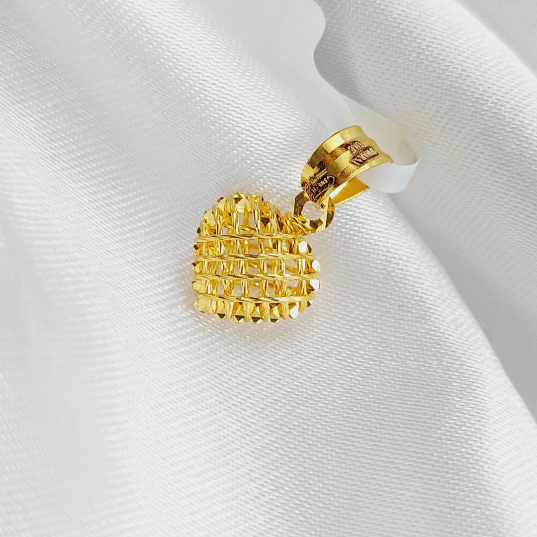 21K Gold Heart Pendant by Saeed Jewelry - Image 4