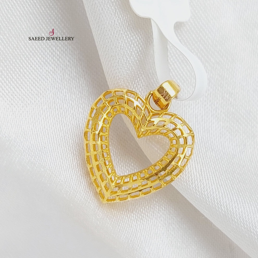 21K Gold Heart Pendant by Saeed Jewelry - Image 4