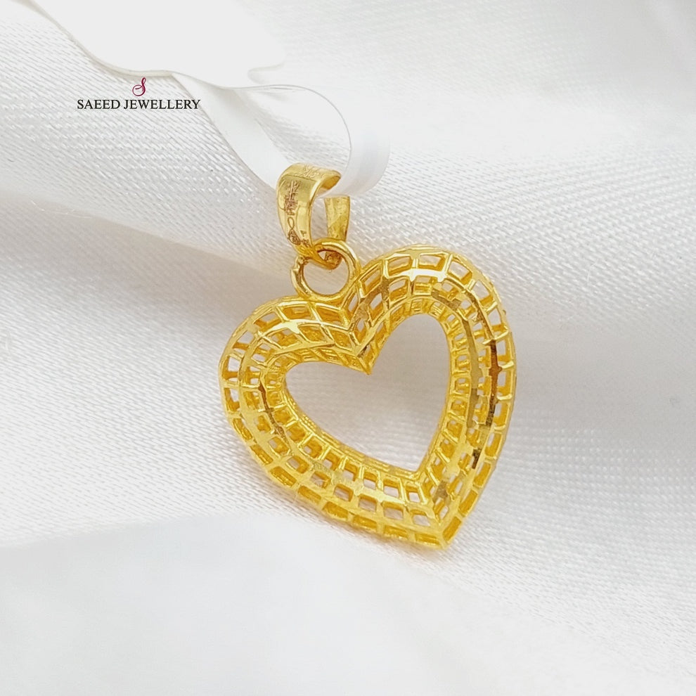 21K Gold Heart Pendant by Saeed Jewelry - Image 1