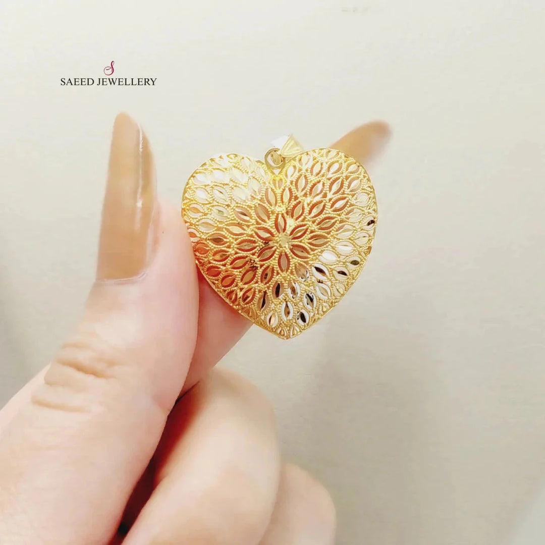 21K Gold Heart Pendant by Saeed Jewelry - Image 2