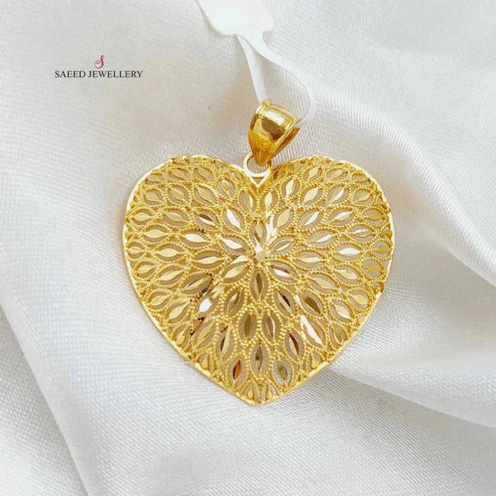 21K Gold Heart Pendant by Saeed Jewelry - Image 4