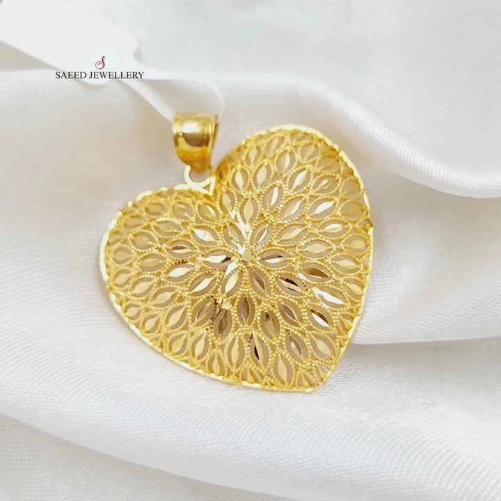 21K Heart Pendant Made of 21K Yellow Gold by Saeed Jewelry-27207