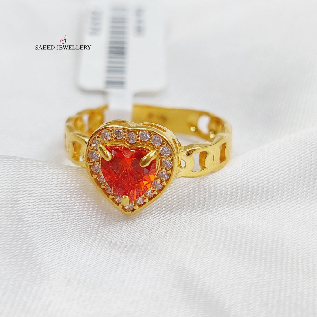 21K Gold Heart Ring by Saeed Jewelry - Image 3