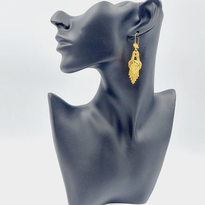 21K Gold Hindi Earrings by Saeed Jewelry - Image 3