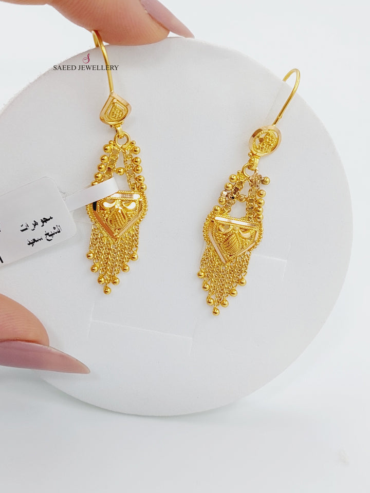 21K Gold Hindi Earrings by Saeed Jewelry - Image 1