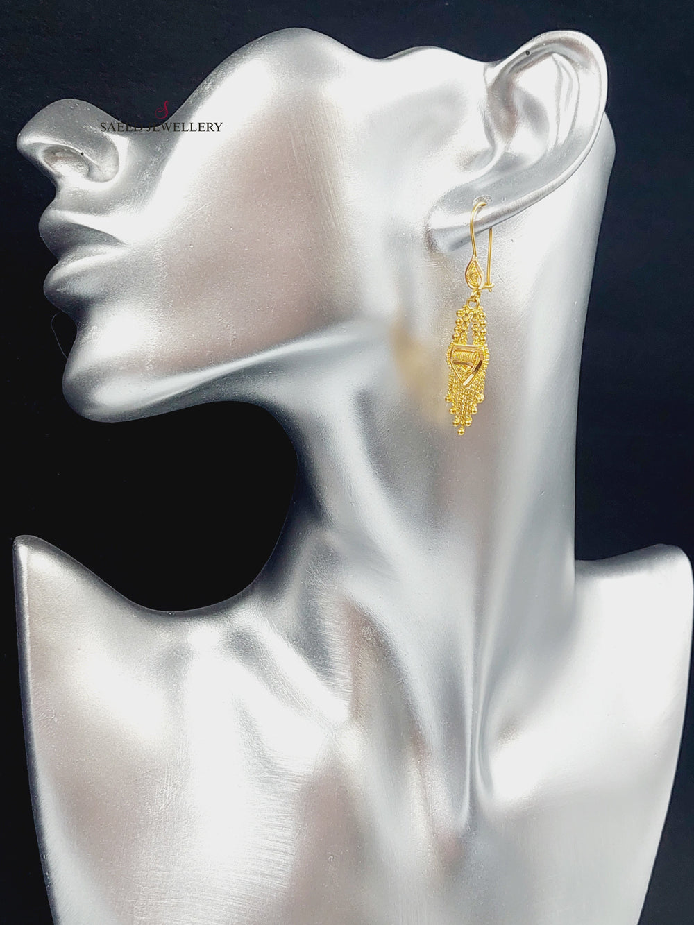 21K Gold Hindi Earrings by Saeed Jewelry - Image 2